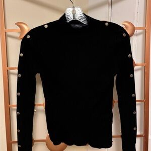 Zara Black Mock-Neck Sweater